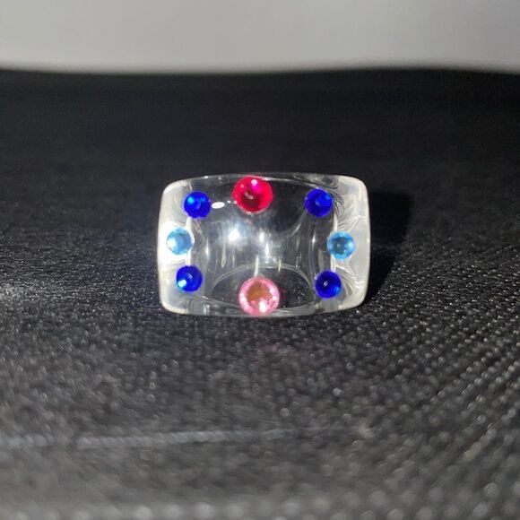 Clear ring with rhinestones - Picture 1 of 7